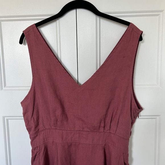 Cynthia Rowley Linen Sleeveless V-Neck Dress – Size 12 – Mauve – EUC - Picture 6 of 9